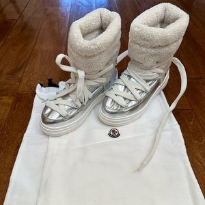 New Moncler metallic boots size 38